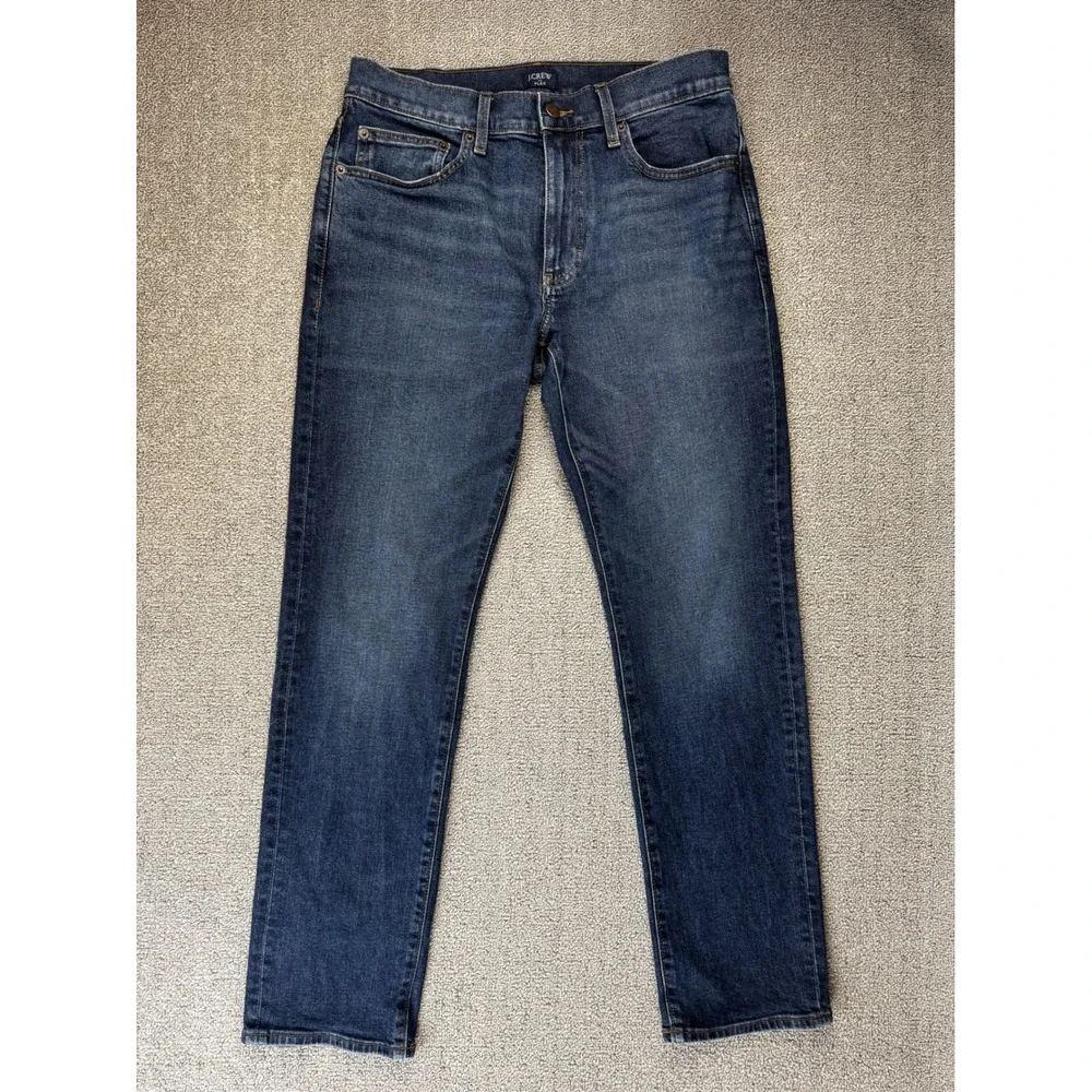 J.Crew Flex Jeans Mens W30 L30 Straight Leg Dark Wash Indigo Denim Classic Fit